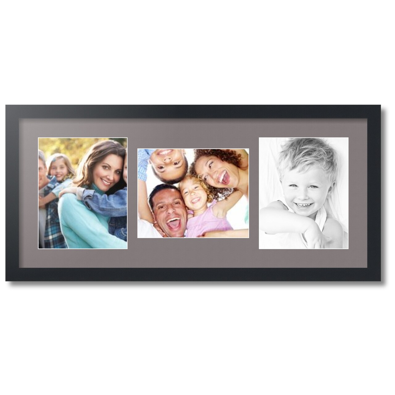 ArtToFrames Collage Photo Picture Frame with 3 - 8x10 inch Openings, Framed in Black with Over 62 Mat Color Options and Plexi Glass (CSM-3926-117)